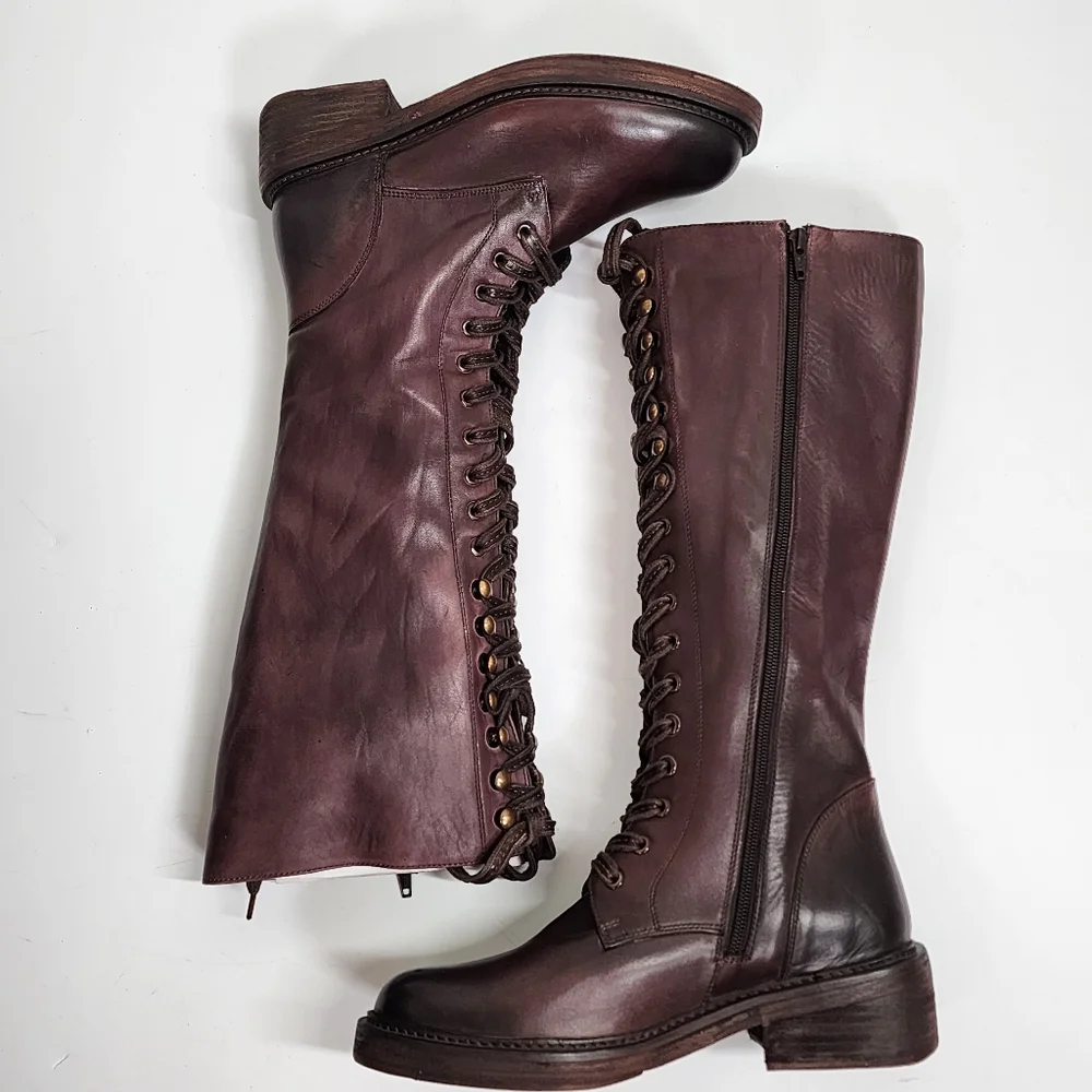 Vintage Foundry Distressed Riding Boots Brick Brown - Picture 11 of 16